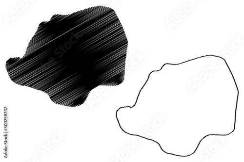 Wiener Neustadt island (Russia, Russian Federation, Franz Josef Land archipelago) map vector illustration, scribble sketch Ostrov Viner-Neyshtadt map