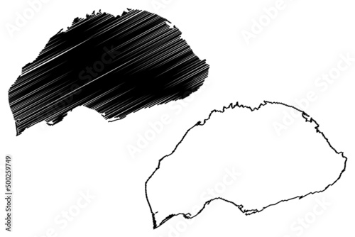 Wrangel island (Russia, Russian Federation, Chukotka) map vector illustration, scribble sketch Wrangel map