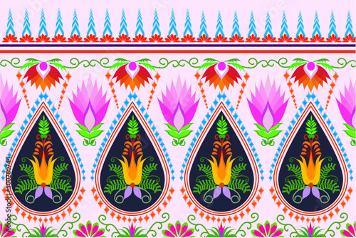 Seamless floral pattern designed for carpets, wallpaper, clothing, batik and coloring books.