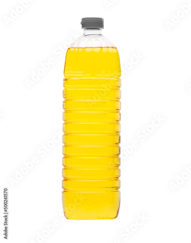 Speiseölflasche isoliert vor weissem Hintergrund