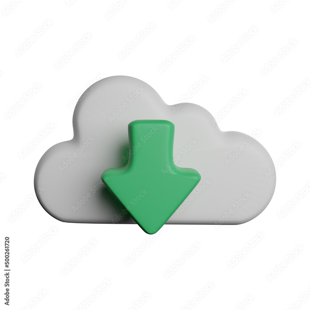 Download cloud data files 3D icon rendering illustration Download cloud data files 3D icon rendering illustration