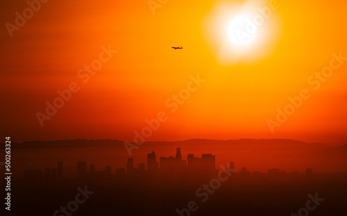 sunset over the city