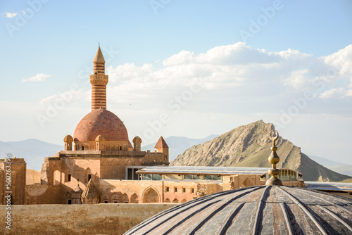 dome, ishakpasha palace is blurred, minaret