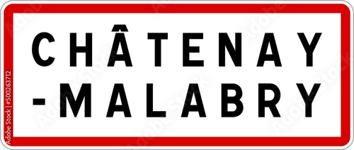 Panneau entrée ville agglomération Châtenay-Malabry / Town entrance sign Châtenay-Malabry