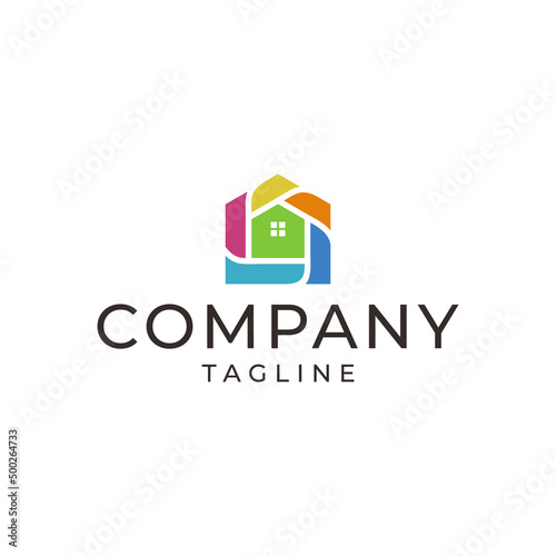 colorfull home logo illustration and vector