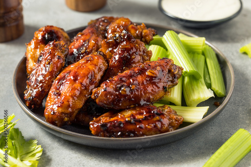 Canvas Print Homemade Asian Honey Garlic Chicken Wings
