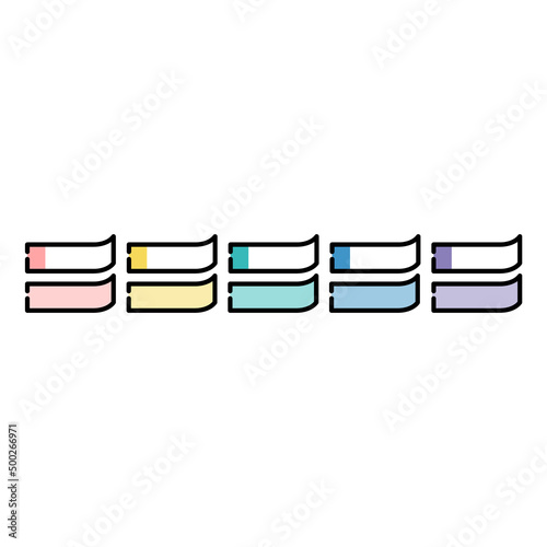 カラフルな付箋のイラスト