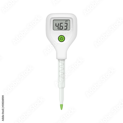 pH tester for milk. Device for analyzing the quality of liquid. Vector illustration.