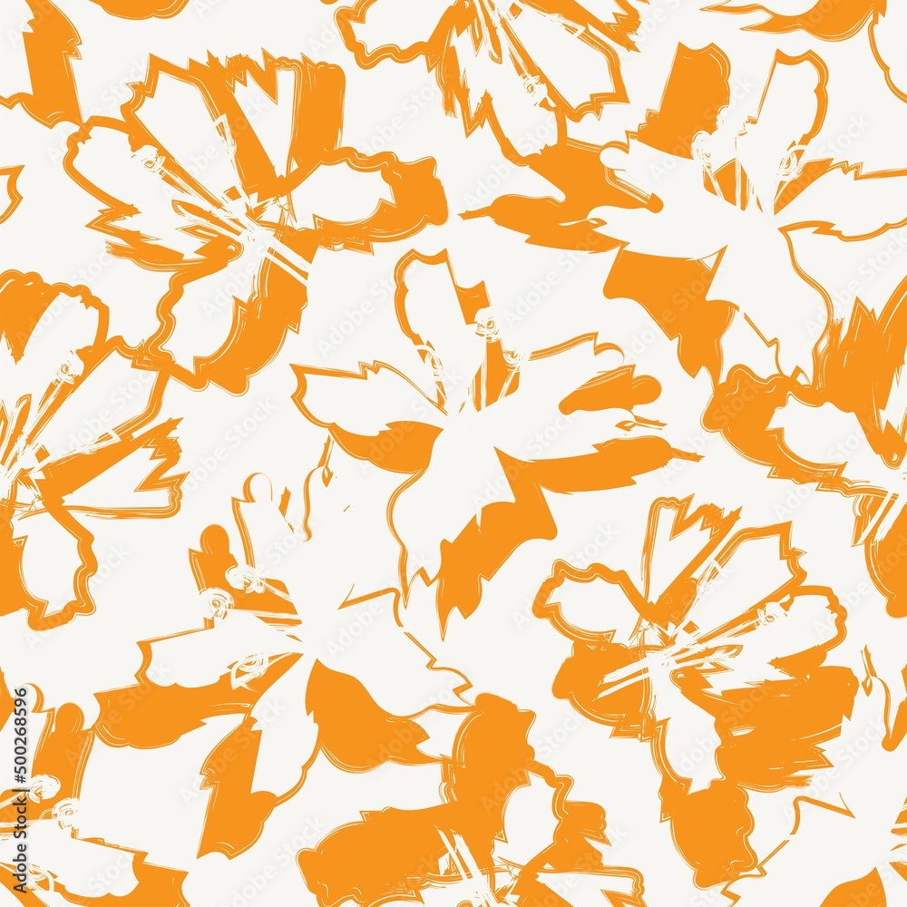 Floral Brush strokes Seamless Pattern Design Floral Brush strokes Seamless Pattern Design