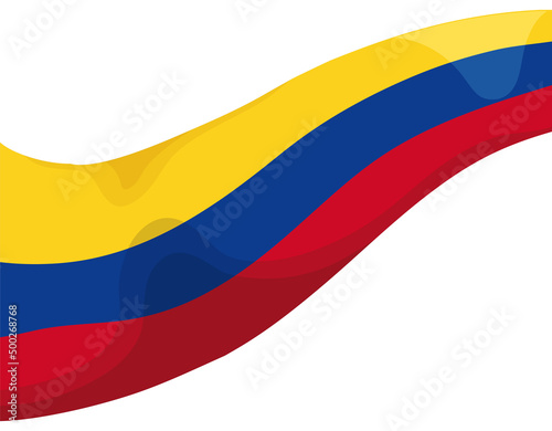 Diagonal Colombian tricolor flag in cartoon style  Vector illustration