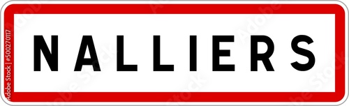 Panneau entrée ville agglomération Nalliers / Town entrance sign Nalliers
