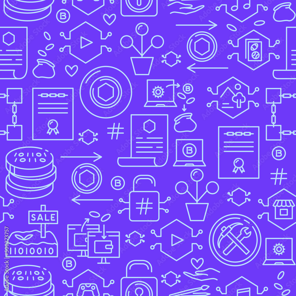 NFT seamless pattern in line style NFT seamless pattern in line style