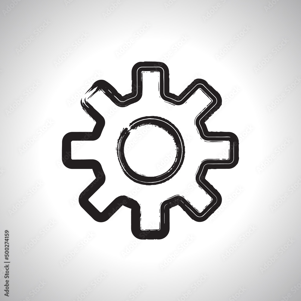 Ink painter gear settings vector icon. Flat sign for mobile concept and web design. Ink painter gear settings vector icon. Flat sign for mobile concept and web design.