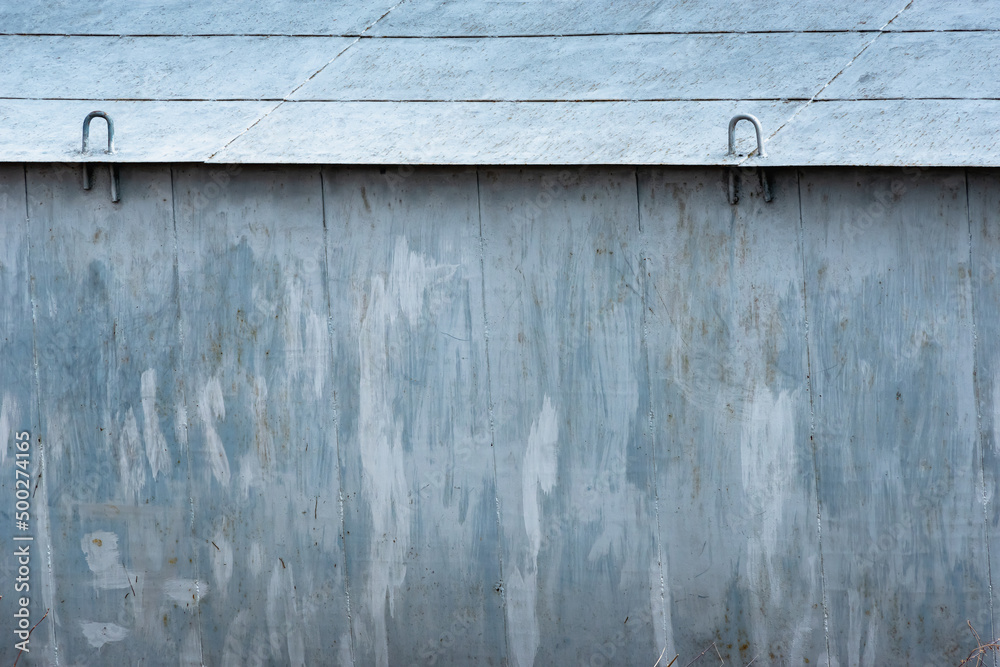 Metal garage, building with a metal roof (copy space). Metal garage, building with a metal roof (copy space).