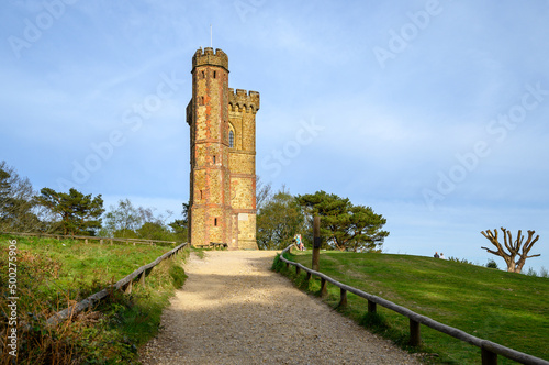 Leith Hill, Surrey, UK: Footpath of the Greensand Way leading to Leith Hill Tower at the summit of Leith Hill. Part of the Surrey Hills Area of Outstanding Natural Beauty. photo