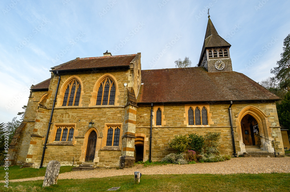 Holmbury St Mary near Dorking, Surrey, UK: Saint Mary The Virgin Parish Church in the pretty village of Holmbury St Mary. View from the front.