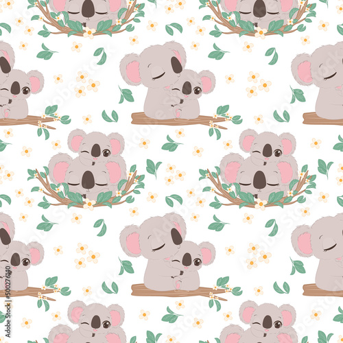 Cute koala seamless pattern for children fabric
