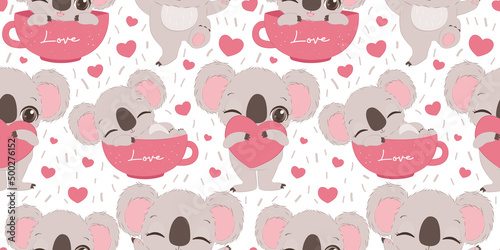 Cute koala seamless pattern for children fabric