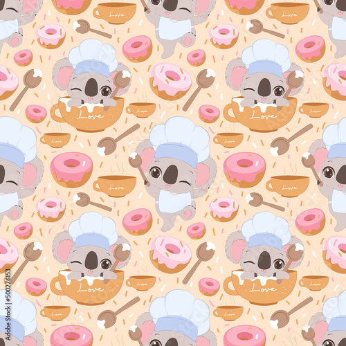 Cute koala seamless pattern for children fabric