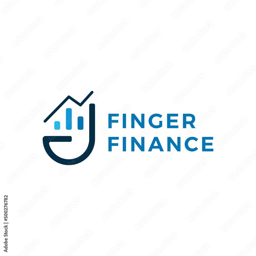 Fototapeta premium Hand Finger Finance Bar Chart Logo Vector Icon Illustration