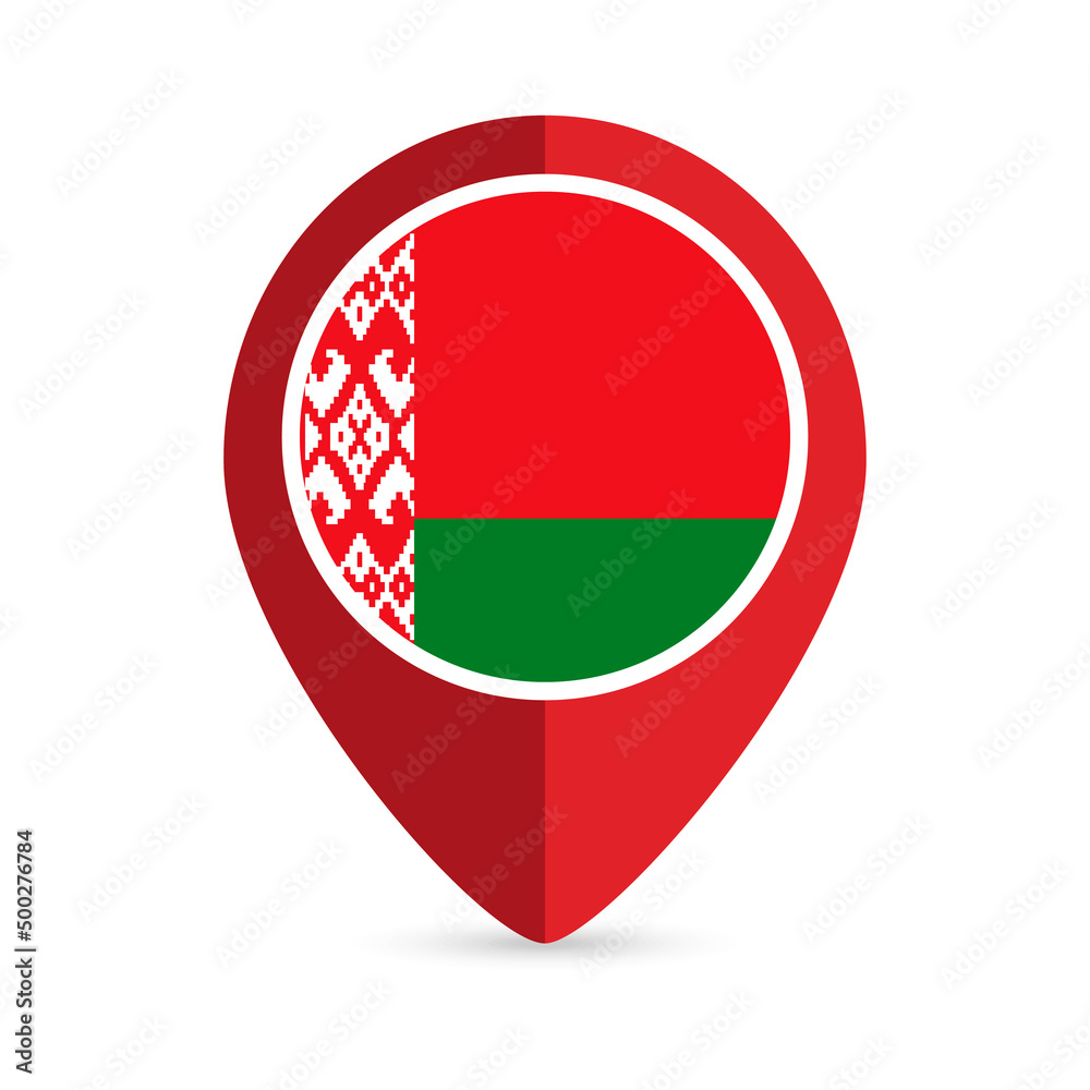 Map pointer with contry Belarus. Belarus flag. Vector illustration. Map pointer with contry Belarus. Belarus flag. Vector illustration.