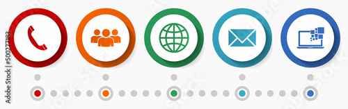 Social media and internet concept vector icon set, modern design infographic template, colorful web buttons collection