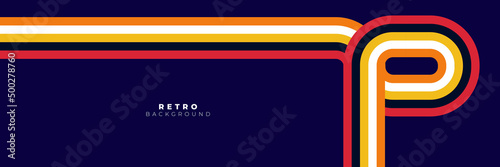 Abstract simple retro style with stripes 1970 background design Vector illustration