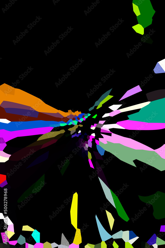 Obraz premium DIGITAL ART COLOUR FRACTALS ON BLACK BAVKGROUND
