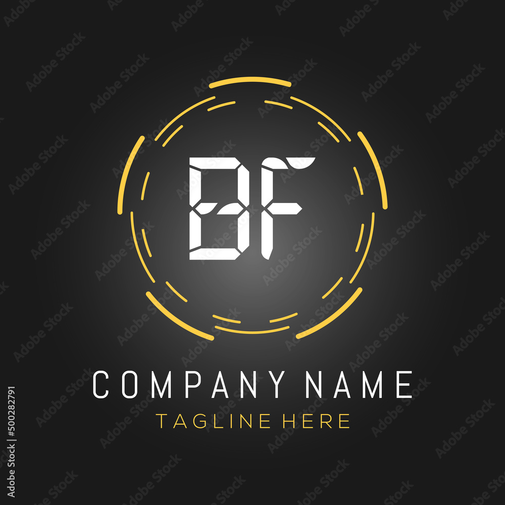 Initial Letter BF Logo Creative Typography Vector Template. Digital ...