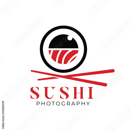 Logo for sushi photography. Japanese Restaurant  Japanese Food  Photography Studio vector logo