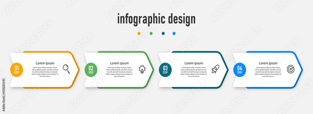 
Business infographics template. timeline with 4 steps, options. can be used for workflow diagram, info chart, web design. vector illustration.