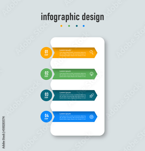 Business infographics template. timeline with 4 steps, options. can be used for workflow diagram, info chart, web design 