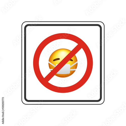 No face mask sign icon isolated on white background. Mask off symbol modern, simple, vector, icon for website design, mobile app, ui. Vector Illustration