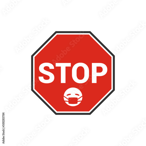 Stop sign icon isolated on white background. Mask off symbol modern, simple, vector, icon for website design, mobile app, ui. Vector Illustration