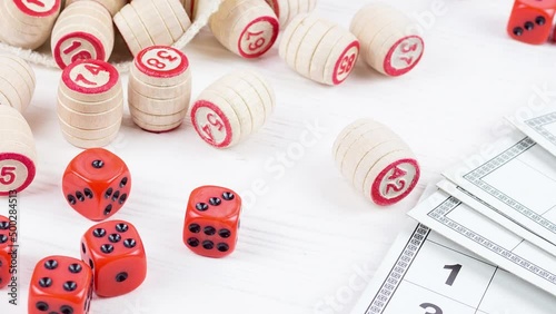 Board game lotto on white background, lottery
