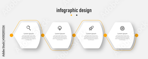Business info graphics template. time line with 4 steps, options. can be used for work flow diagram, info chart, web design
