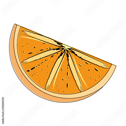 Isolated sketch of a tangerine slice Vector