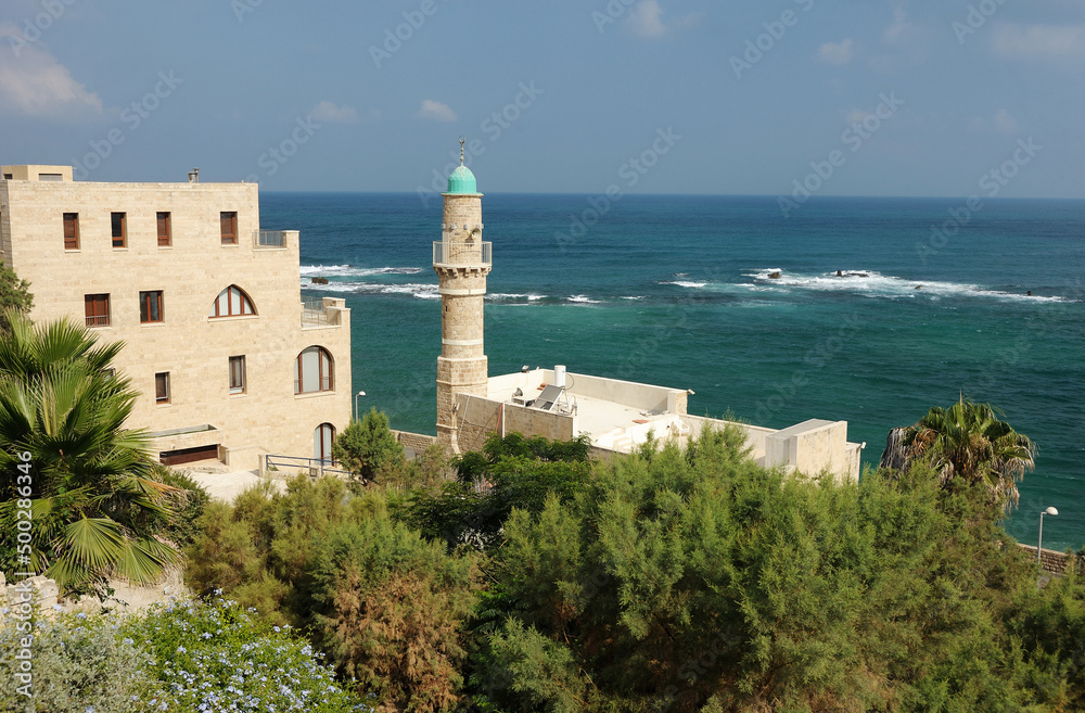 Coast of Mediterranean sea near Old Jaffa in Israel
