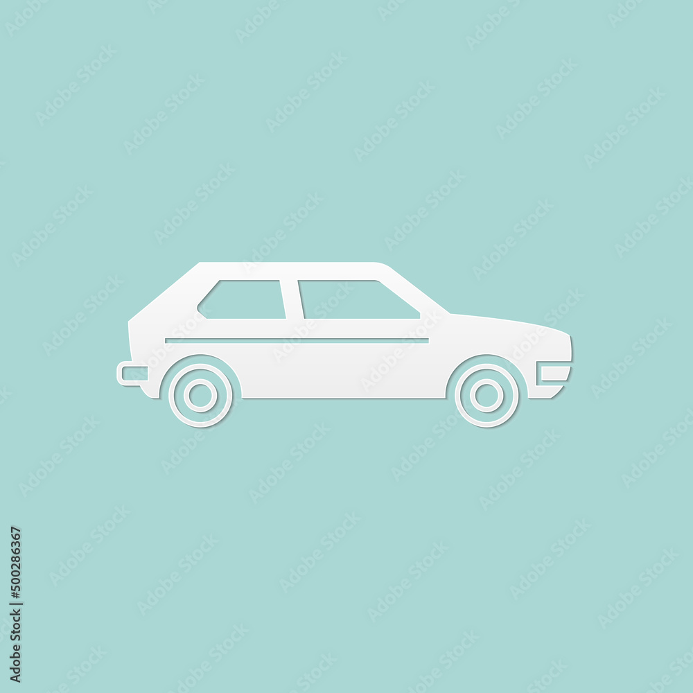 abstract background for car side view, paper cut, vector illustrations