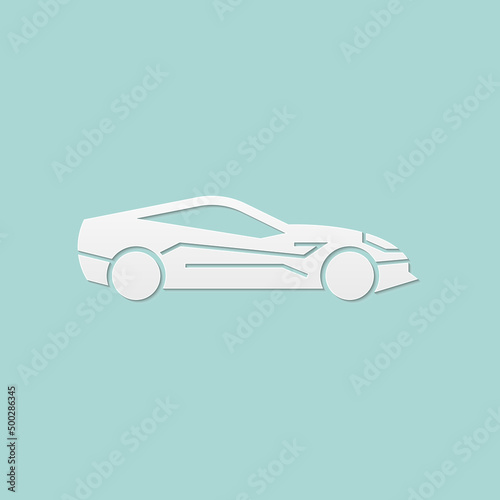 abstract background for car side view, paper cut, vector illustrations