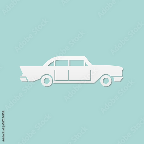 abstract background for car side view, paper cut, vector illustrations