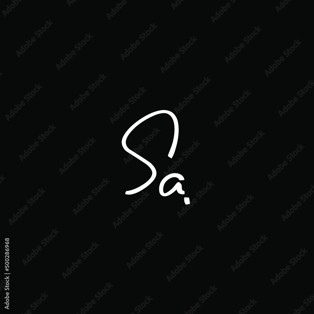 Initial Letter Sa Logo - Handwritten Signature Logo Initial Letter Sa Logo - Handwritten Signature Logo