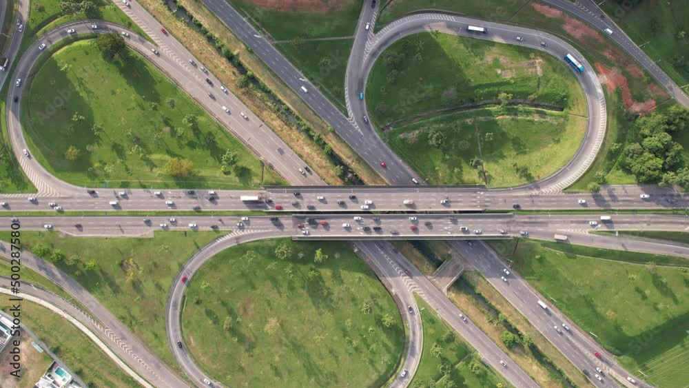 Aerial view of Sao Jose dos Campos, Sao Paulo, Brazil. city ring road. Aerial view of Sao Jose dos Campos, Sao Paulo, Brazil. city ring road.