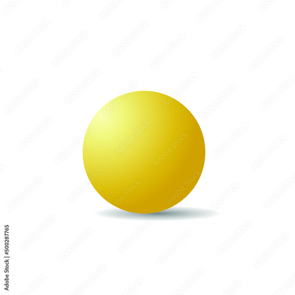 Yellow ball on white background. Outline paths for easy outlining. Great for templates, icon background, interface buttons.
