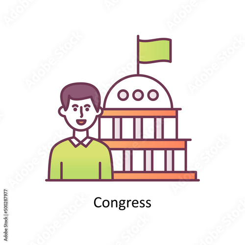 Congress vector Filled Outline Icon Design illustration. Training Symbol on White background EPS 10 File