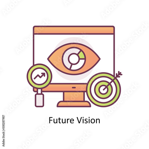 Future Vision vector Filled Outline Icon Design illustration. Training Symbol on White background EPS 10 File