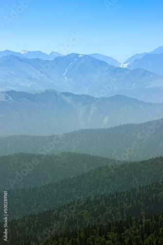 Panorama of the mountains near the Lago Naki plateau