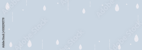 雨粒のイラストの背景素材　梅雨　横長