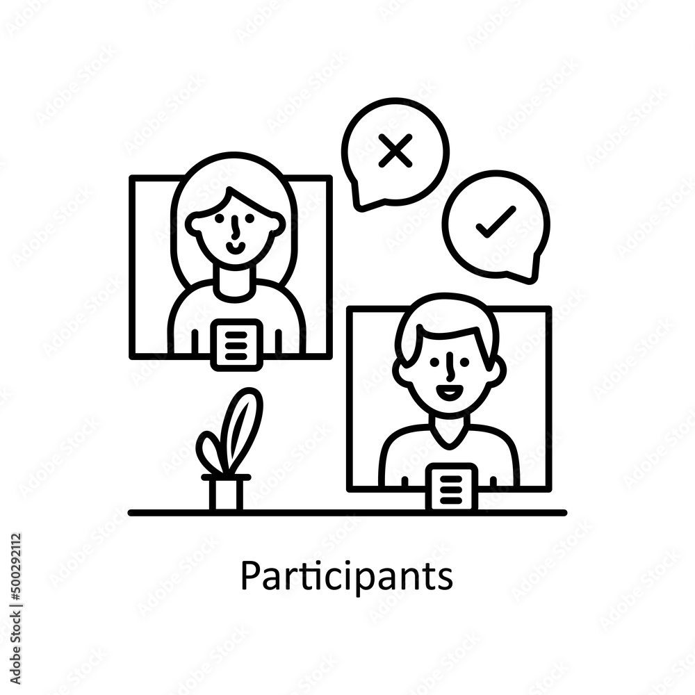 Participants vector Outline Icon Design illustration. Training Symbol on White background EPS 10 File Participants vector Outline Icon Design illustration. Training Symbol on White background EPS 10 File
