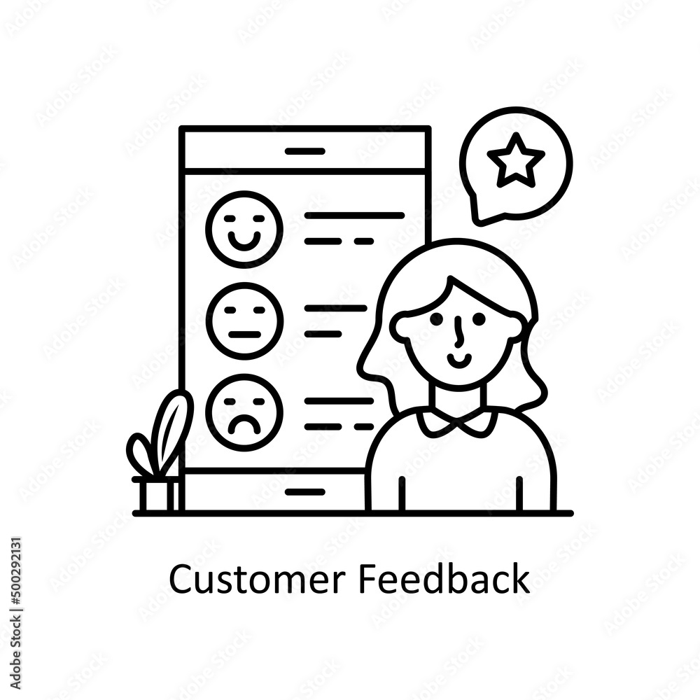 Customer Feedback vector Outline Icon Design illustration. Training Symbol on White background EPS 10 File Customer Feedback vector Outline Icon Design illustration. Training Symbol on White background EPS 10 File